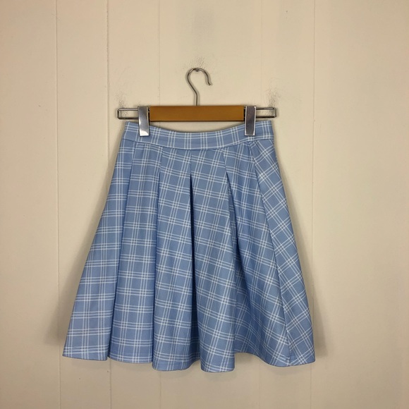 SHEIN Boxy Pleated Plaid Skirt Sz M - Picture 3 of 9